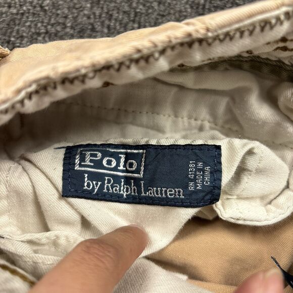 Polo Ralph Lauren Shorts Mens Khaki Chino Casual Pony Drawstring Size 30 - Picture 6 of 7